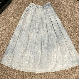 Vintage 80s long denim star studded skirt